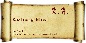 Kazinczy Nina névjegykártya
